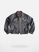 UNKNOWNWORLD Distressed Cowhide Flight Jacket in Brown