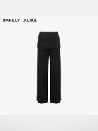 RARELY ALIKE Double Breasted Layered Trousers in Black