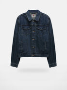 MASONPRINCE Embroidered Short Denim Jacket in Denim #color_denim