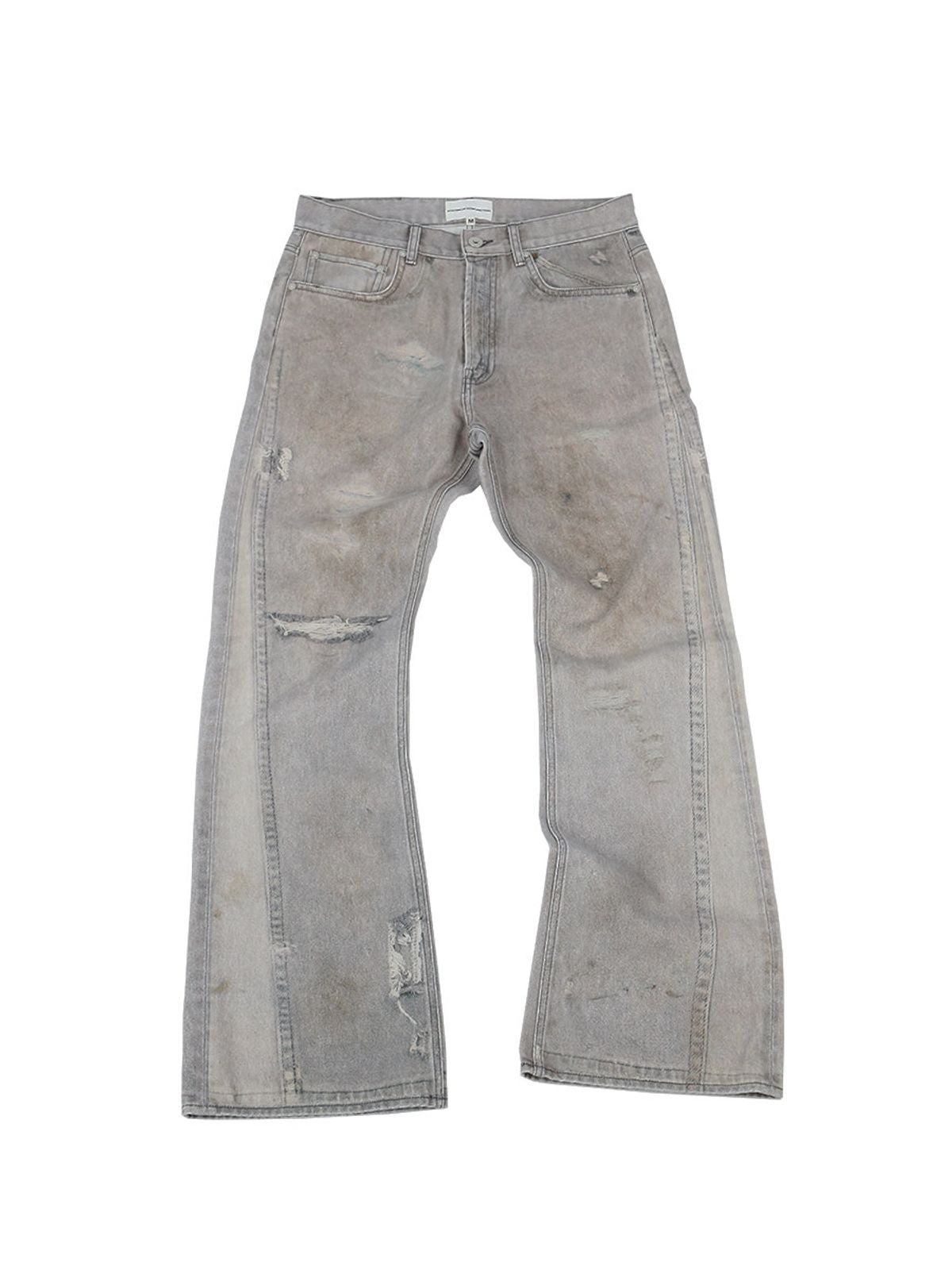SOD Digital Stain Micro Flare Jeans in Gray