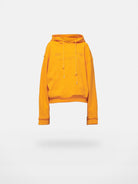 LOSTCTRL Embroidered Raw Edge Cotton Hoodie in Orange