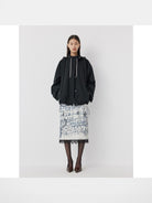 RandomPiece Stowable Hood Triacetate Jacket in Black - On Model