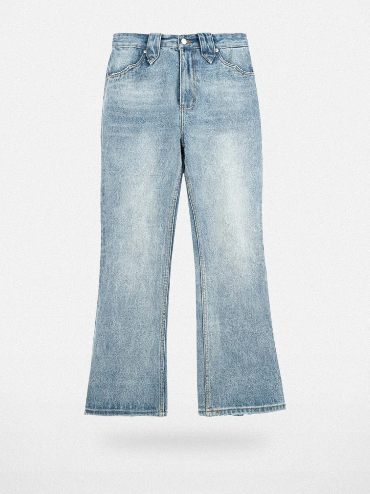 Simple Project Distressed Micro Flare Jeans in Blue
