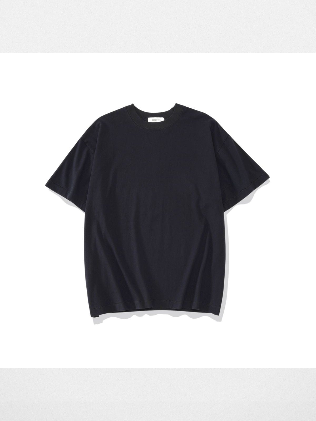 Retro21 Tubular Knit Brushed Cotton T Shirt in Black