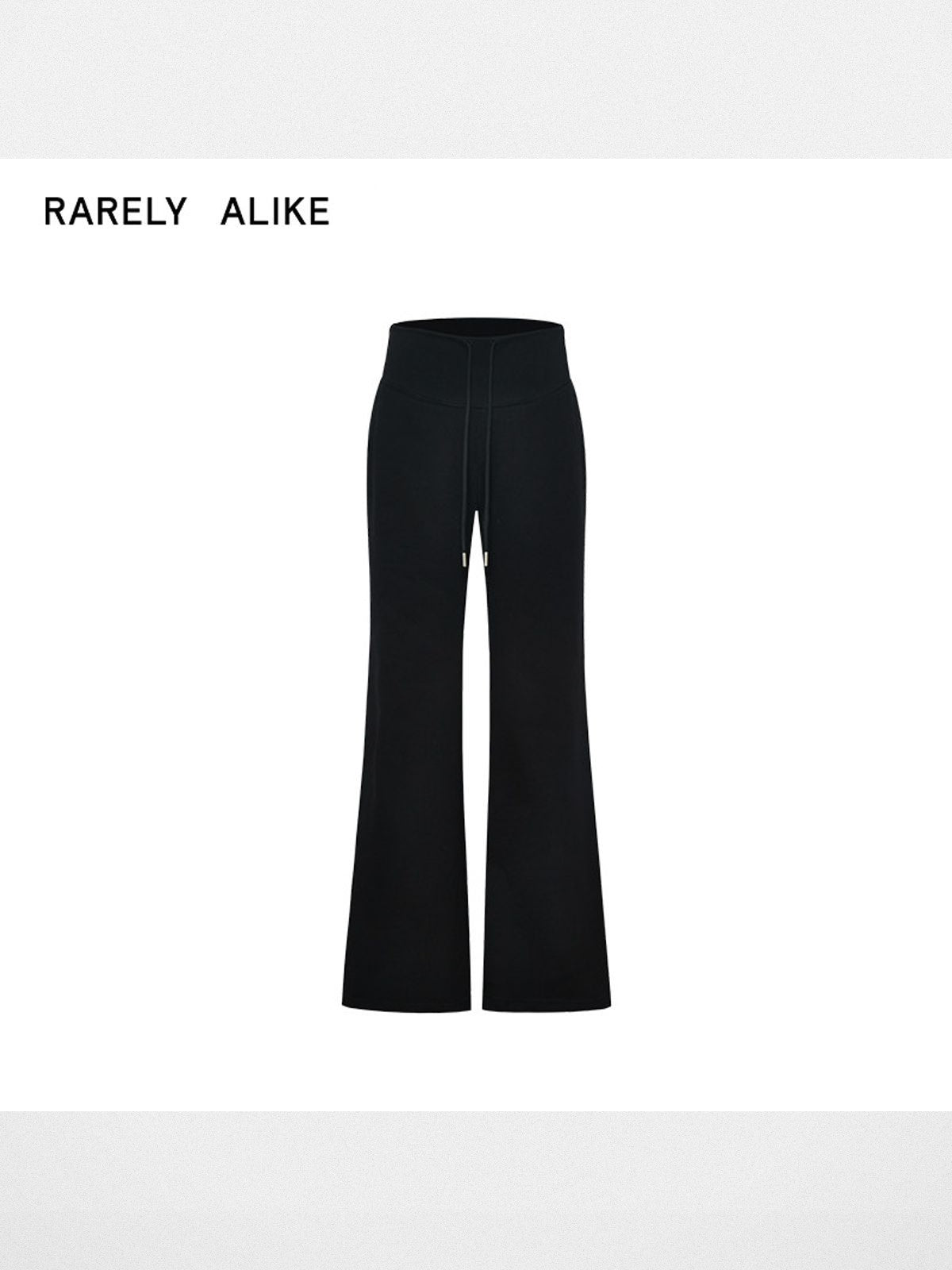 RARELY ALIKE Wide Waistband Flared Sweatpants in Black