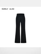 RARELY ALIKE Wide Waistband Flared Sweatpants in Black