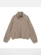 Simple Project Cloud Feel Half Zip Sweatshirt in Beige