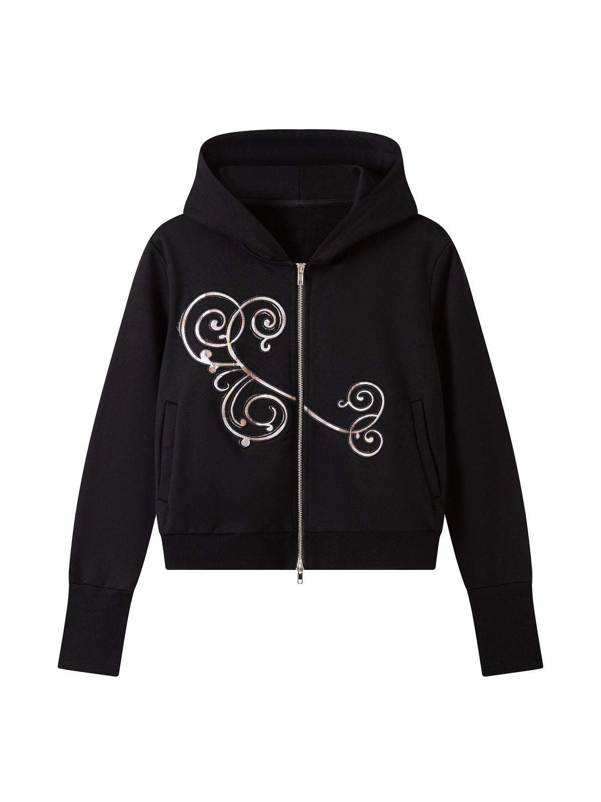 THELIGHT OFFICIAL Totem Appliqu Zip Up Hoodie in Black
