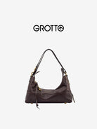 Grotto ArkHobo Small Calfskin Shoulder Bag in Brown