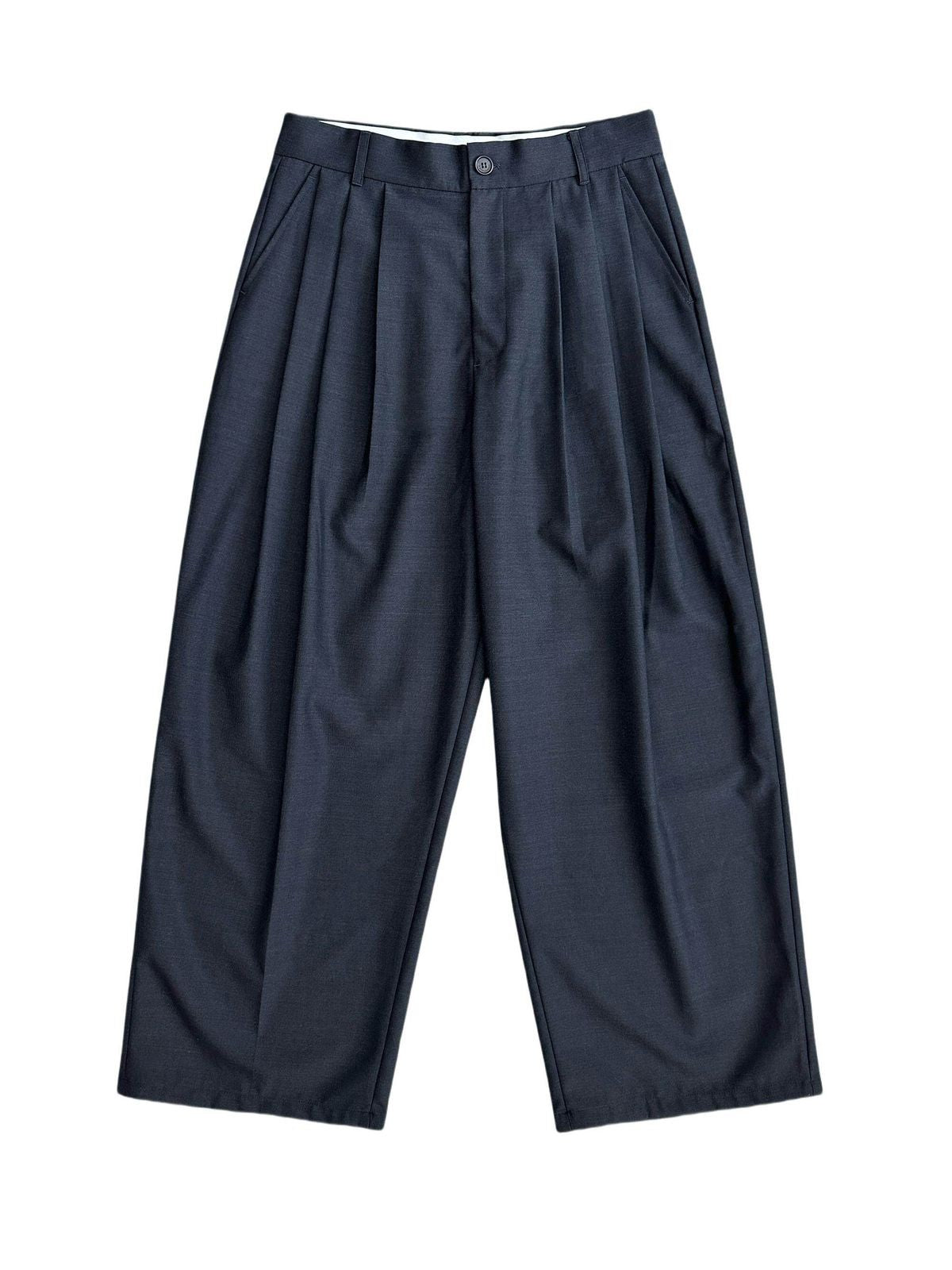 UNKNOWNWORLD Triple Pleated Wool Blend Trousers in Gray