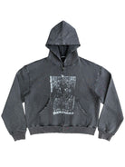 UNKNOWNWORLD Distressed Mechanical Print Hoodie in Black