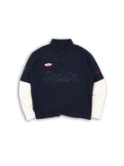 SOD Mock Layered Graphic Polo Shirt in Blue