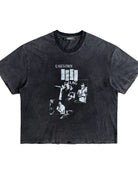 UNKNOWNWORLD Sun Faded Distressed Flag Print T Shirt in Black