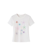 THELIGHT OFFICIAL Starfish Embroidered Slim T Shirt in White