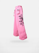 CFIERCE Cross Print Wide Leg Sweatpants in Pink