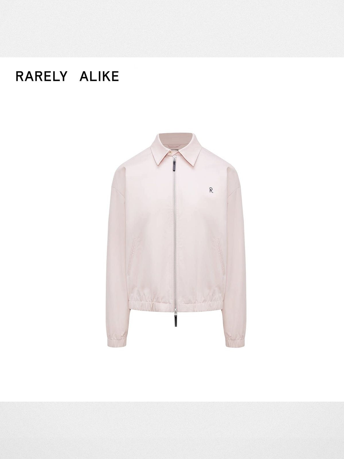 RARELY ALIKE Zip Front Workwear Jacket in Pink