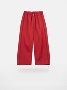 Simple Project Wide Leg Nylon Drawstring Trousers in Red