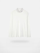 LOSTCTRL Embroidered Mock Neck Top in White