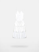 MASONPRINCE Tiered Lace Trim Slip Dress in White #color_white