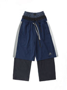 MASONPRINCE Layered Mesh Cotton Pants in Blue #color_blue