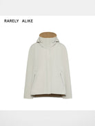 RARELY ALIKE Fleece Lined Technical Hooded Jacket in White