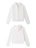 THELIGHT OFFICIAL Starfish Rhinestone Zip Up Hoodie in White