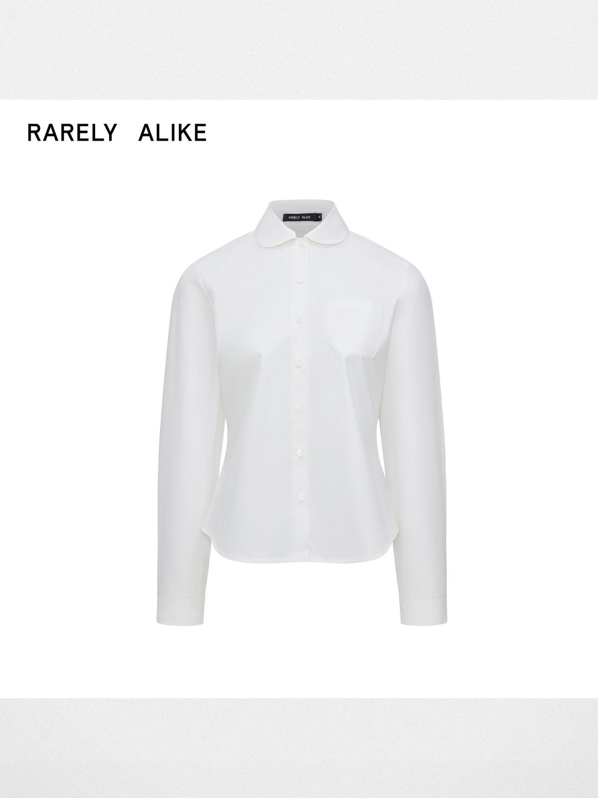 RARELY ALIKE Cotton Peter Pan Collar Blouse in White