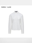 RARELY ALIKE Cotton Peter Pan Collar Blouse in White