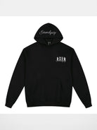 MEDM Embroidered Logo Fleece Hoodie in Black
