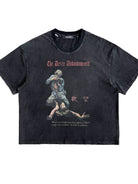 UNKNOWNWORLD Washed Distressed Graphic T Shirt in Black