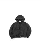 AFterTaste Sand Washed Cupro Hooded Jacket in Black