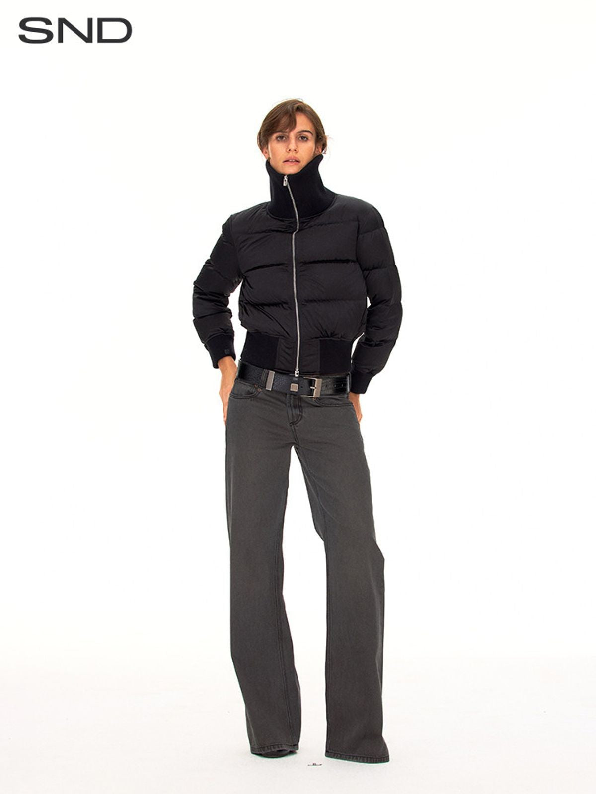 FaxCopyExpress Vintage Wash Gray Jeans in Gray - On Model