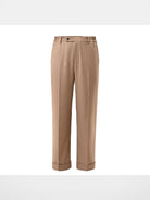 Roolrren Homme Heavyweight Cotton Wide Leg Trousers in Beige