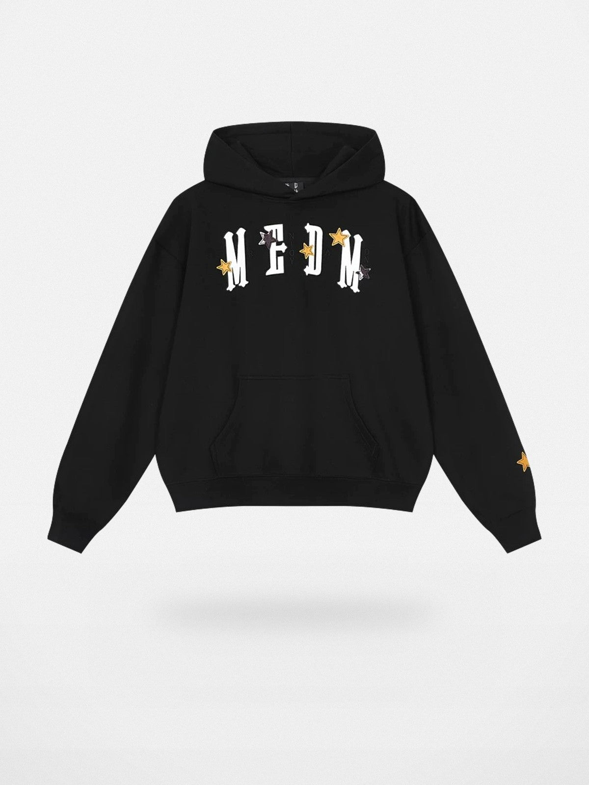MEDM Star Appliqu Heavyweight Hoodie in Black