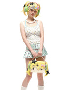 CFIERCE Girl with Headphones Graphic Crossbody in Yellow - On Model