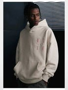MEDM Embroidered Logo Hoodie in Oatmeal