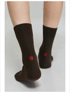 Simple Project Irregular Ribbed Crew Socks in Olive