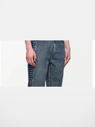 BLINDNOPLAN Side Pleated Distressed Jeans in Denim - On Model