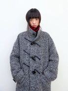 NeverSeez Boucl Wool Duffle Coat in Gray