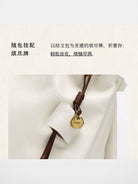 Songmont Slouchy Nappa Leather Tote in White - Detail