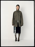 RandomPiece Heavyweight Cotton Twill Jacket in Olive - On Model