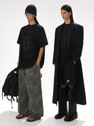 MasonPrince No 8 Combed Cotton Jersey T Shirt in Black - On Female Model