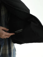 MASONPRINCE High Collar Down Puffer Vest in Black - On Model #color_black