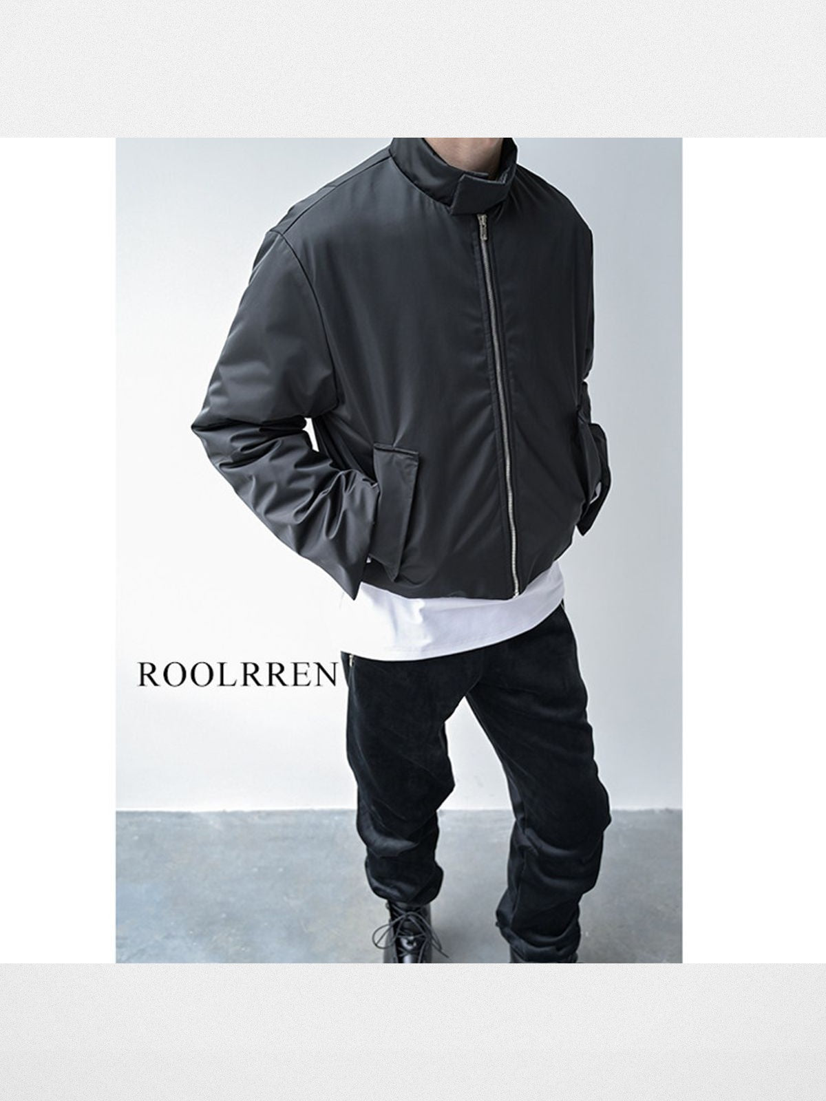 Roolrren Homme Heavyweight TPU Padded Jacket in Black - On Model