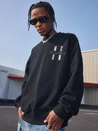 MEDM Cotton Blend Logo Crewneck in Black