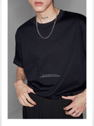 NANS Contrast Print Pima Cotton T Shirt in Black - On Model