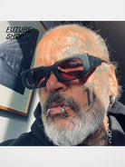 FUTURE UPDATE Chunky Rectangular Sunglasses in Black