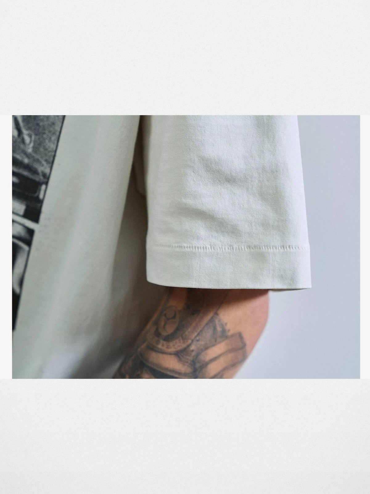 SWFI Distressed Graphic Single Stitch Tee in White - Detail