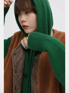 MASONPRINCE Reversible Corduroy Sherpa Vest in Brown - On Female Model #color_brown