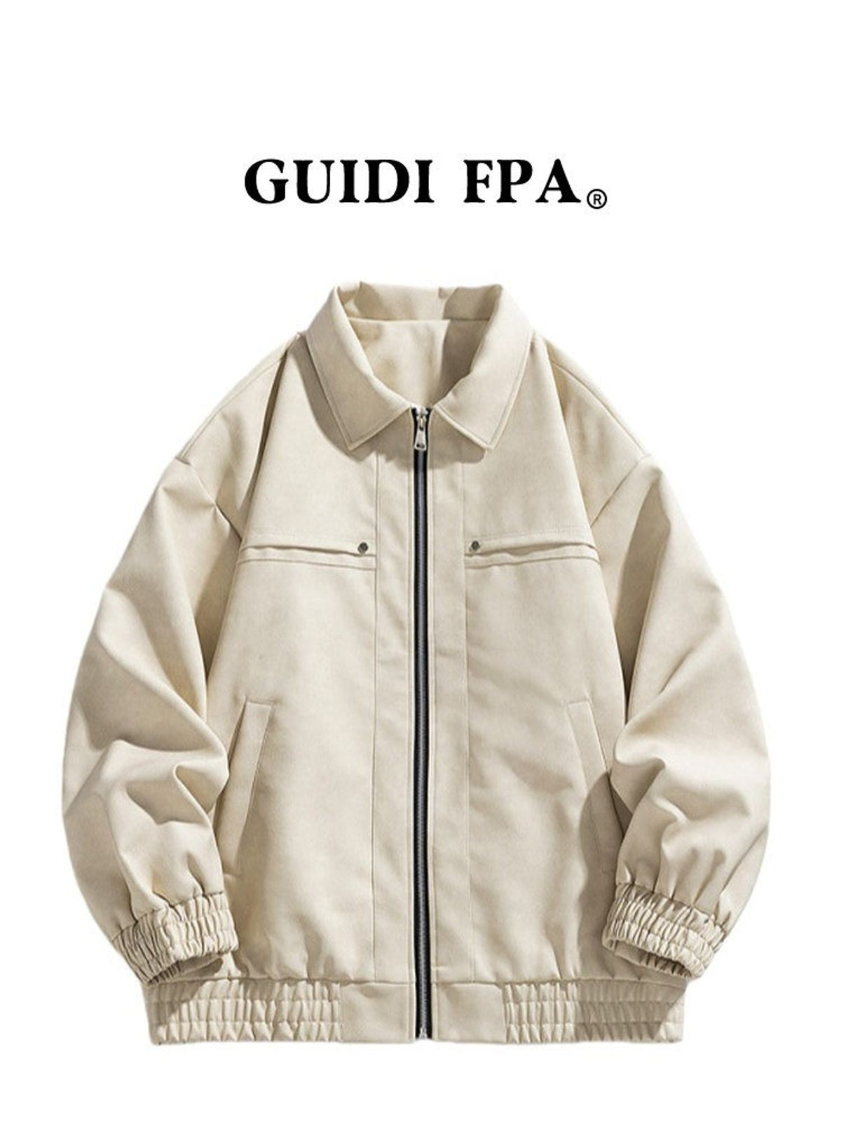 FPA Store Faux Leather Zip Jacket in Cream